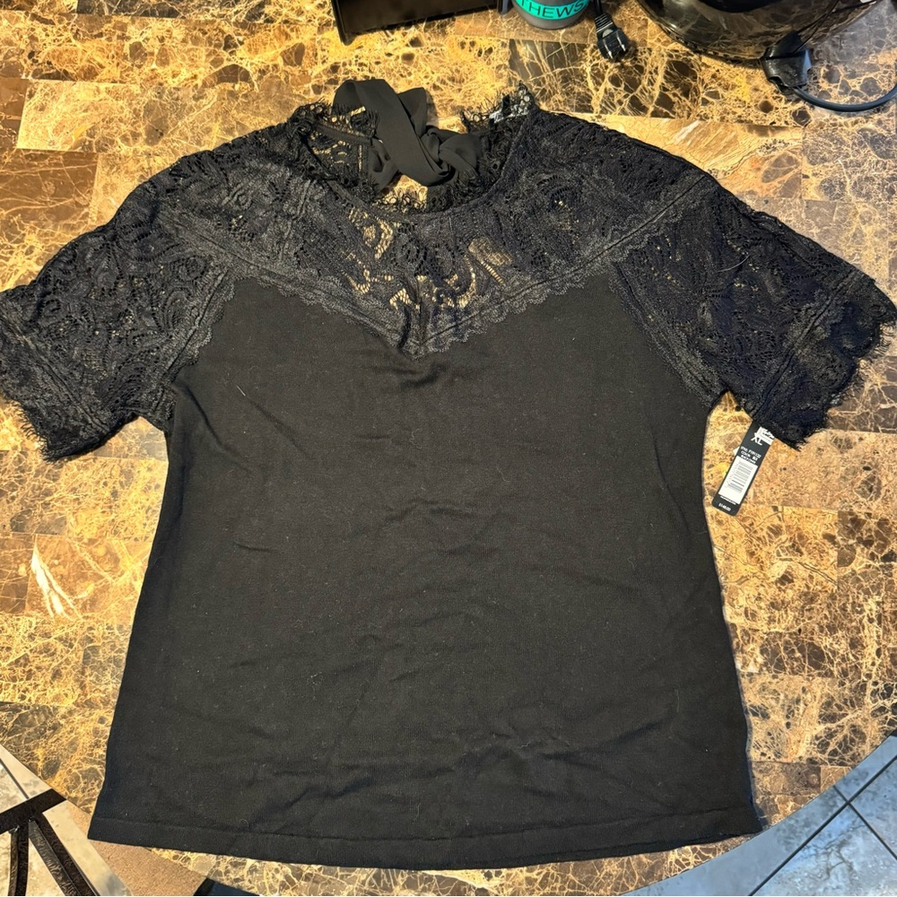 Brand New Nic+Zoe Black Blouse Size XL